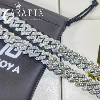 CARÁTIX - 15MM   Chain for Men Women Miami Prong Bling 5A CZ Cuban Chain Necklace Valentine's Day Gift for Men & Girls & Boys Mothers' Day Gift #Springtok