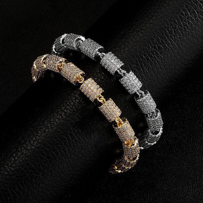 CARÁTIX Bamboo Joint Link Chain Necklace – 3A+ CZ Iced Out Hip Hop Bling Jewelry for Men | Gold & Silver Rapper Gift - CaratixJewelry