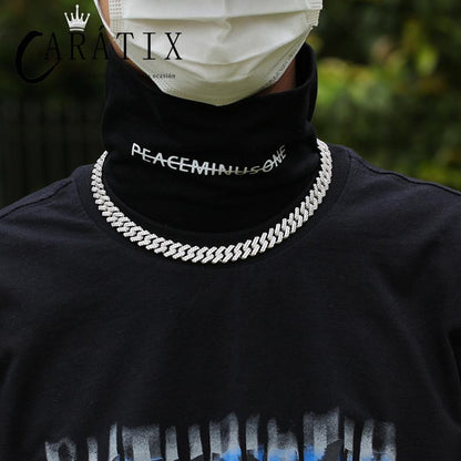 CARÁTIX 12mm Square Cuban Chain | AAA+ CZ Iced Out Choker Necklace for Men & Women