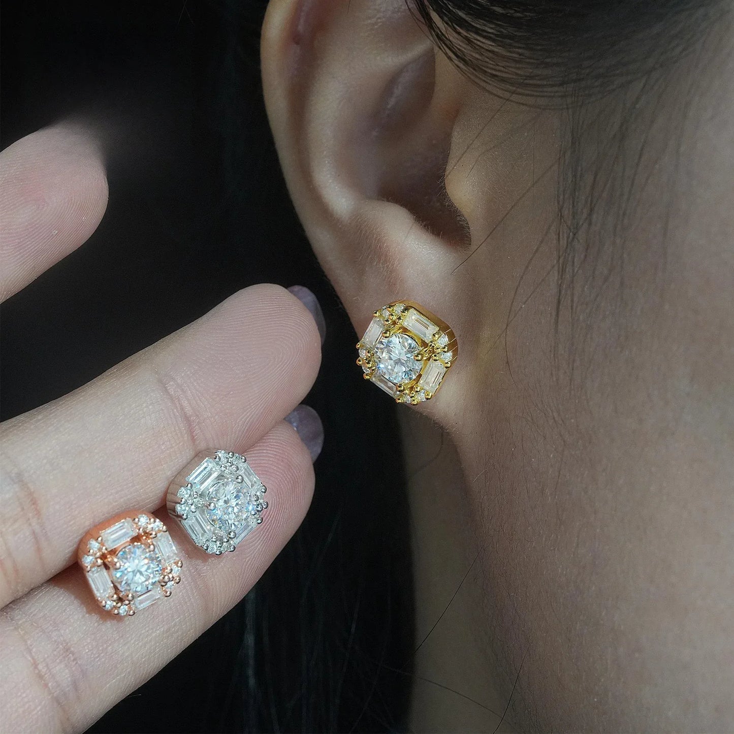 S925 Silver 5.5mm VVS Moissanite Stud Earrings - CaratixJewelry