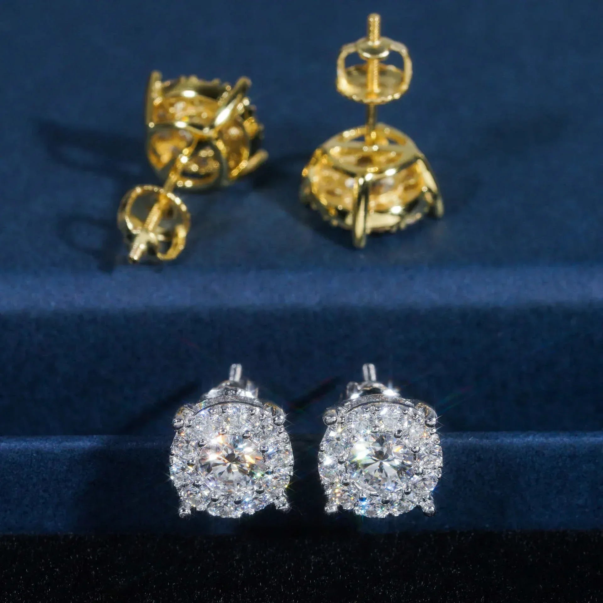 S925 Silver Round 0.45ct Moissanite Inspired Stud Earrings - CaratixJewelry