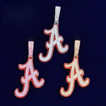 Red Paint Drip Letter 'A' Pendant | Retro Hip Hop Graffiti Initial Necklace | Niche Urban Streetwear Jewelry | Unique Edgy Bling | Caratix - CaratixJewelry