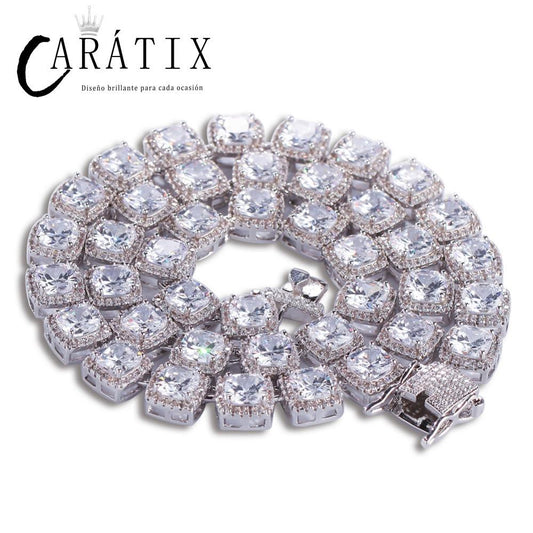 CARÁTIX - AAA Cubic Zirconia Choker Necklace Women Men Hip Hop Bling Iced Out 1 Row CZ Stone Tennis Chain Necklaces Rapper Jewelry Valentine's Day Gift for Men & Girls & Boys Mothers' Day Gift #Springtok