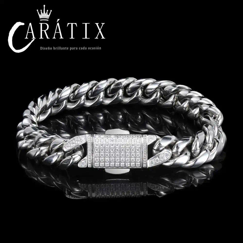 CARÁTIX – 12mm Miami Cuban Link Necklace | Stainless Steel PVD Clasp Chain for Men & Women