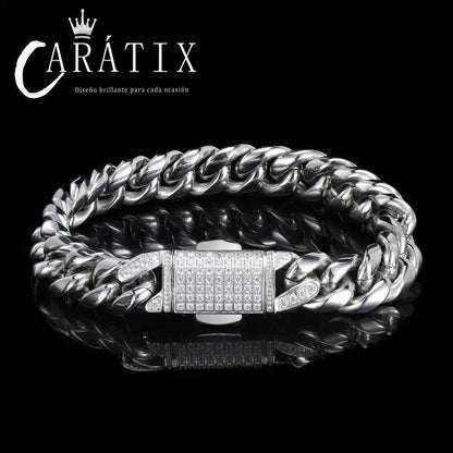 CARÁTIX – 12mm Miami Cuban Link Necklace | Stainless Steel PVD Clasp Chain for Men & Women