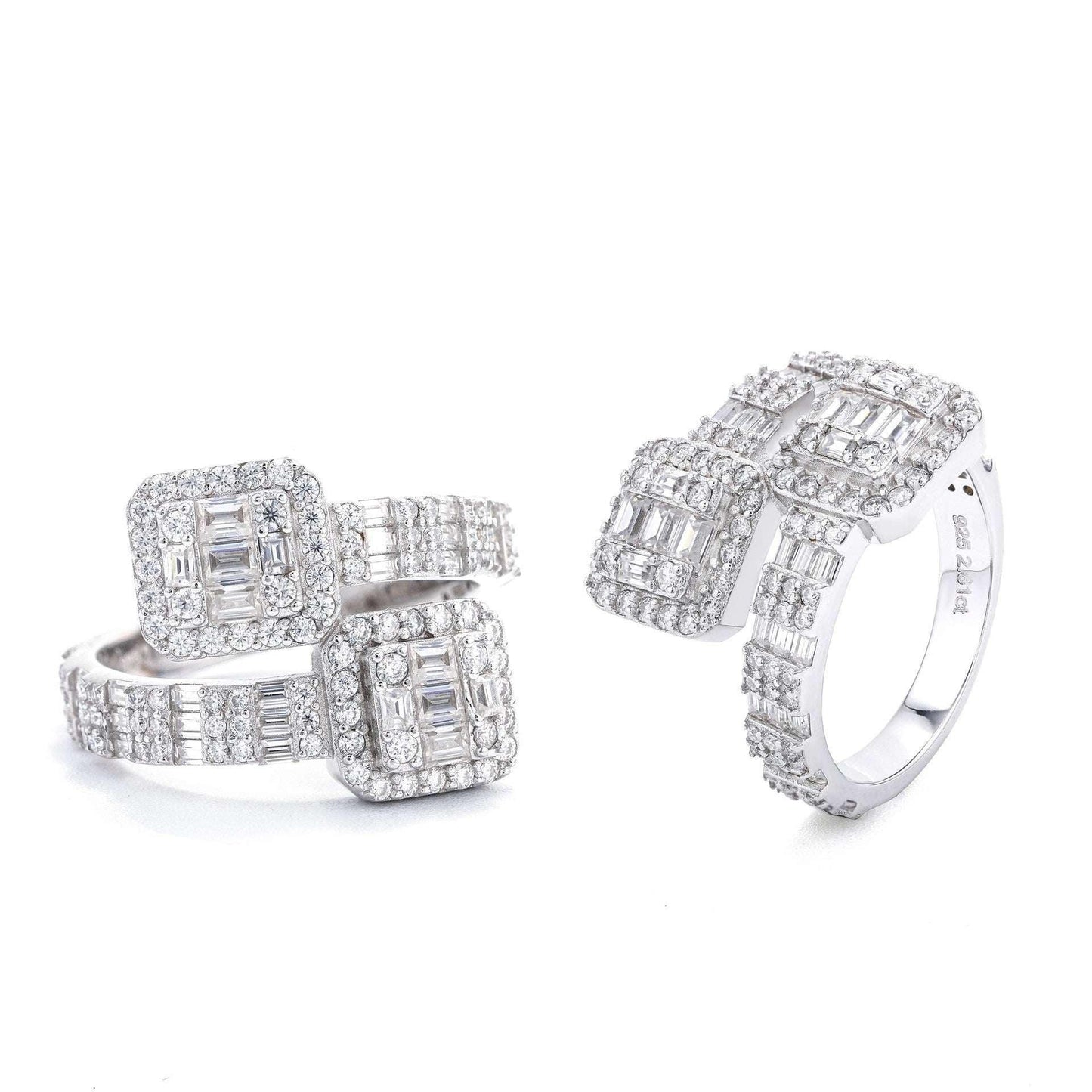Step-Cut Moissanite Men’s Ring | S925 Silver Luxury Hip Hop Jewelry - CaratixJewelry