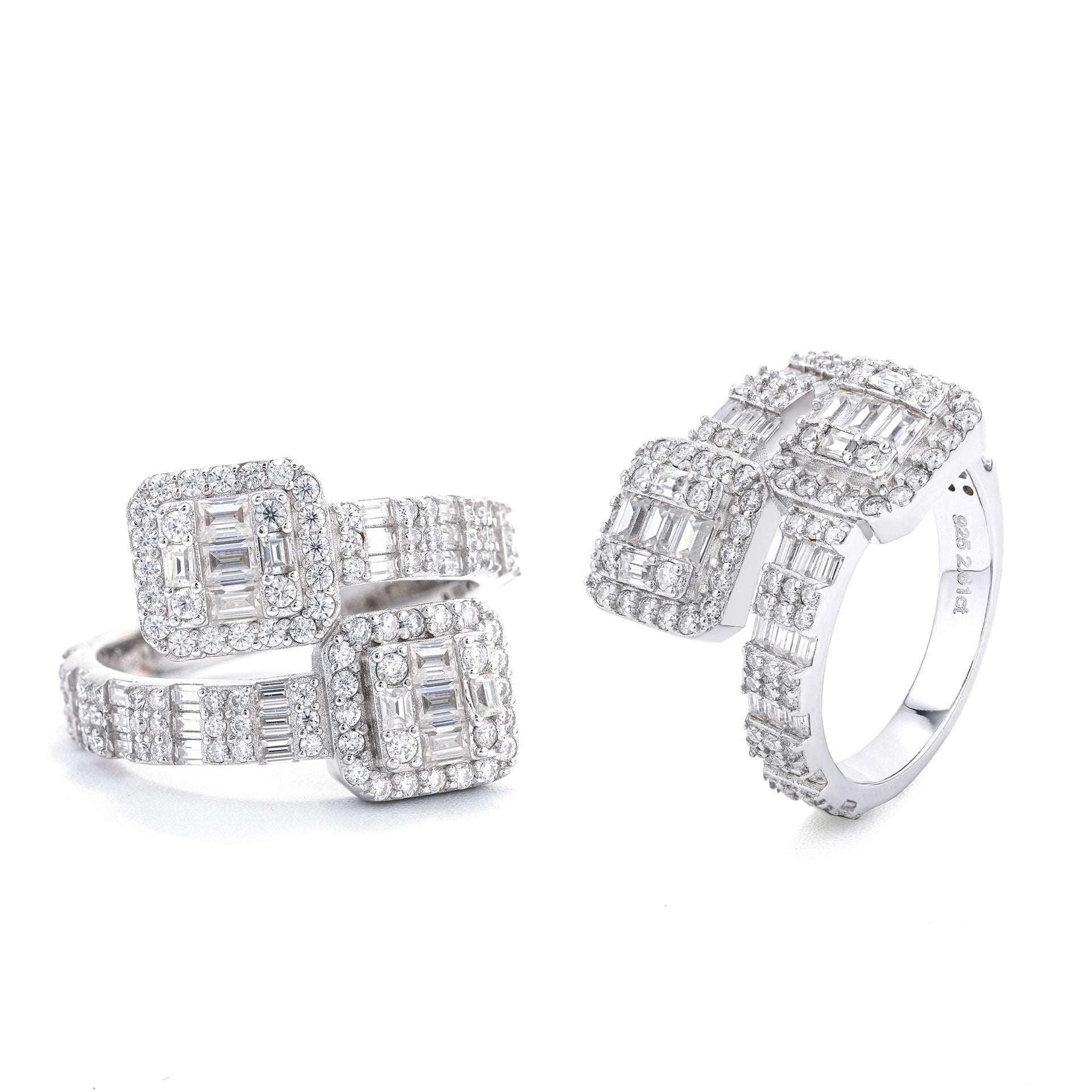 Step-Cut Moissanite Men’s Ring | S925 Silver Luxury Hip Hop Jewelry - CaratixJewelry