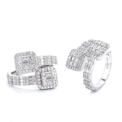 Step-Cut Moissanite Men’s Ring | S925 Silver Luxury Hip Hop Jewelry - CaratixJewelry