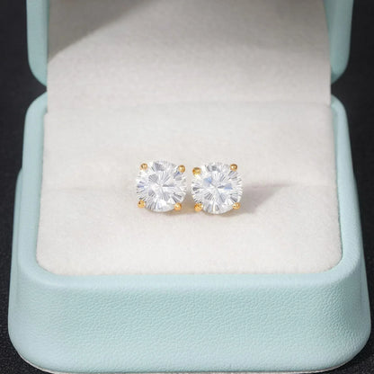 S925 Silver VVS Sakura Cut Moissanite Hip Hop Stud Earrings - CaratixJewelry