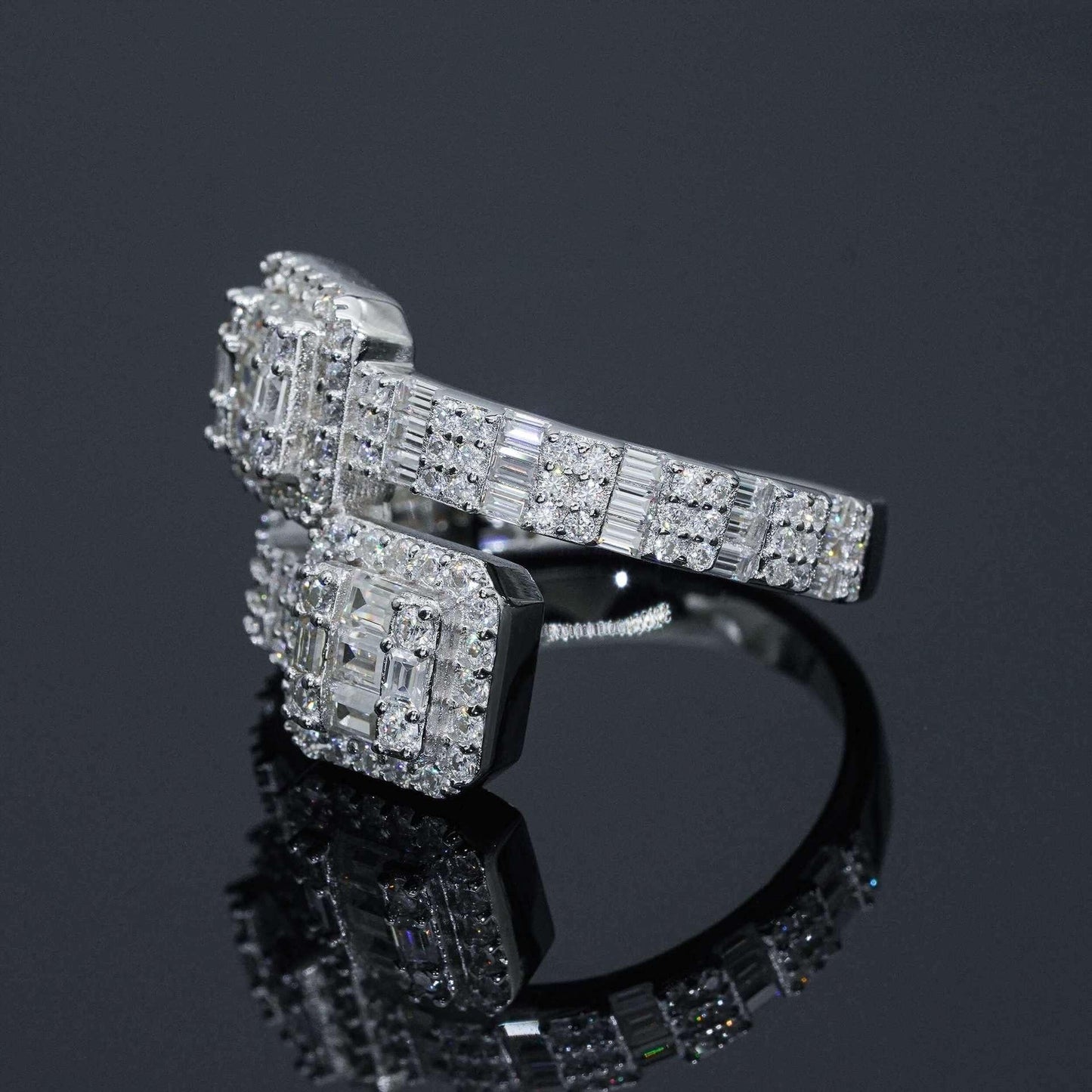 Step-Cut Moissanite Men’s Ring | S925 Silver Luxury Hip Hop Jewelry - CaratixJewelry