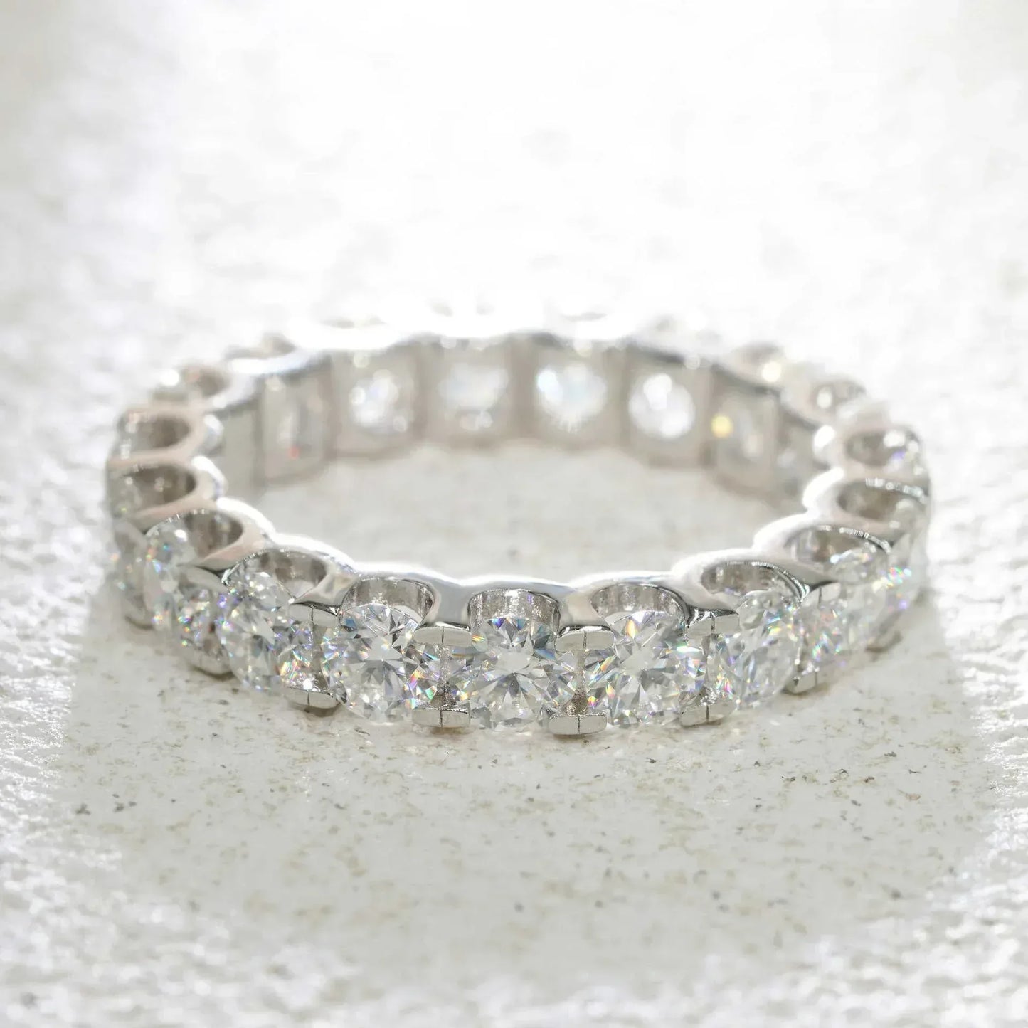 4mm Moissanite Band Ring | S925 Silver Unisex Iced Out Hip Hop Jewelry - CaratixJewelry