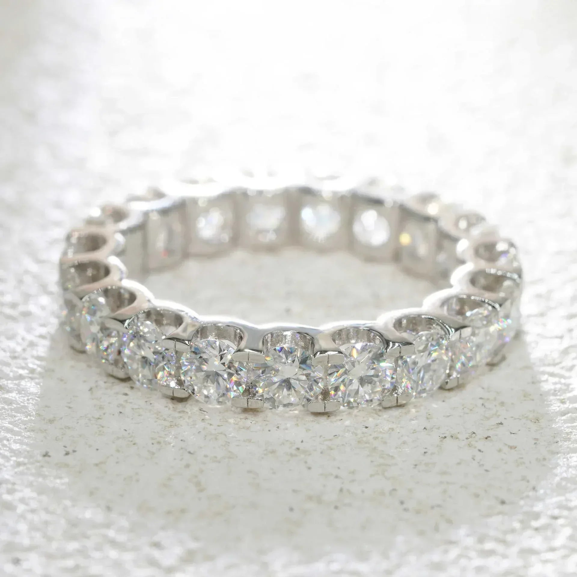 4mm Moissanite Band Ring | S925 Silver Unisex Iced Out Hip Hop Jewelry - CaratixJewelry
