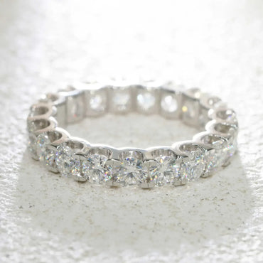 4mm Moissanite Band Ring | S925 Silver Unisex Iced Out Hip Hop Jewelry - CaratixJewelry