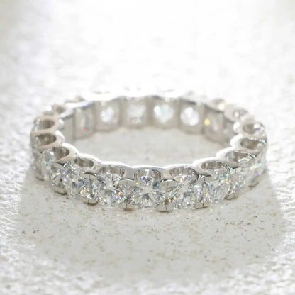 4mm Moissanite Band Ring | S925 Silver Unisex Iced Out Hip Hop Jewelry - CaratixJewelry
