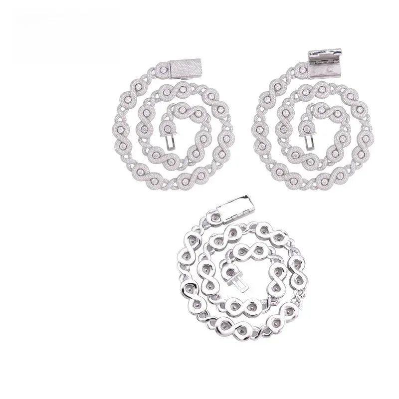 17mm Moissanite “88” Pendant Cuban Link | S925 Silver Men’s Hip Hop Chain - CaratixJewelry