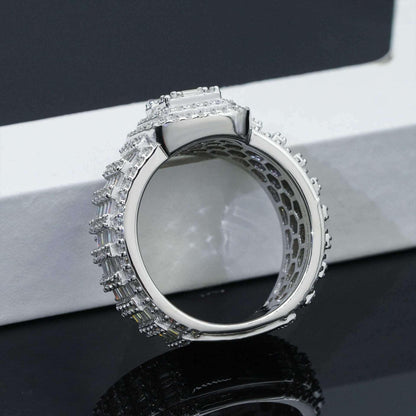 T-Cut Moissanite Men’s Ring | S925 Silver Full Iced Out Hip Hop Jewelry - CaratixJewelry