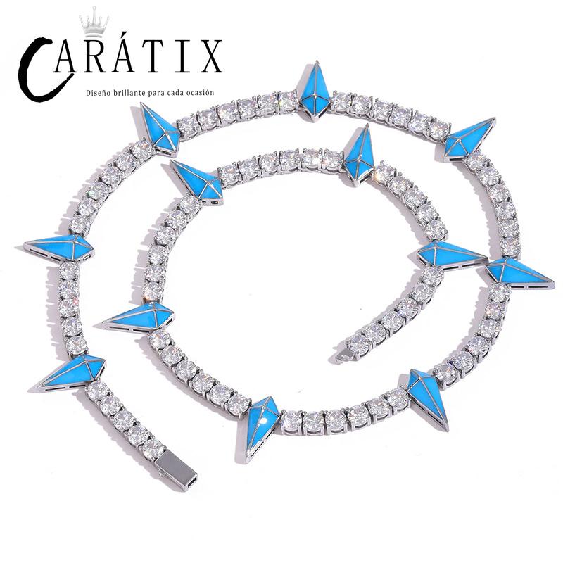 CARÁTIX Spike Tennis Chain | 3A+ CZ Iced Out Hip Hop Necklace for Men