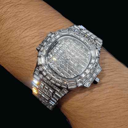Fully Lab Diamond Iced Out Diamond Watch – Luxury Hip Hop Jewelry Watch for Men