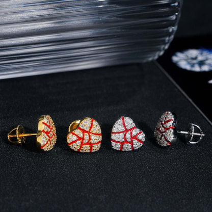 925 Silver Heart Design VVS Moissanite Inspired Stud Earrings - CaratixJewelry