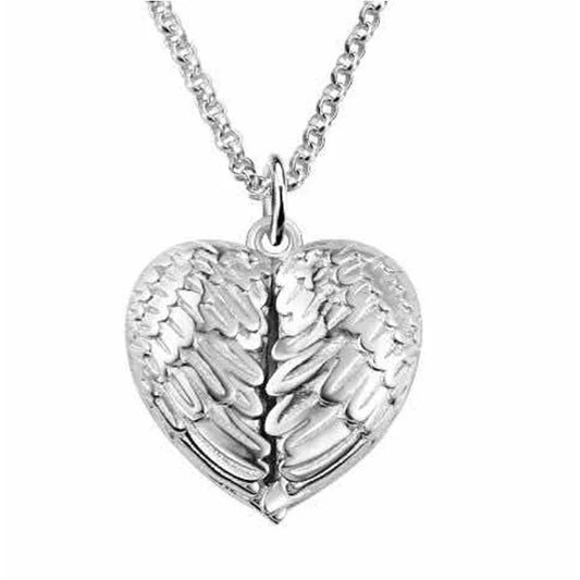 S925 Sterling Silver Angel Wings Necklace | Custom Photo Memory Pendant | Caratix