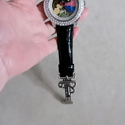 Luxury Mechanical Iced Out Watch Big Face Leather | Caratix