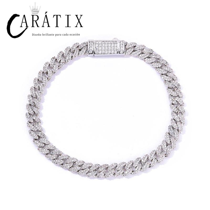 CARÁTIX – 7mm 5A+ CZ Paved Solid Cuban Curb Link Chain Necklace | Bling Hip Hop Jewelry for Men & Women