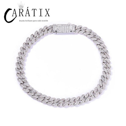 CARÁTIX – 7mm 5A+ CZ Paved Solid Cuban Curb Link Chain Necklace | Bling Hip Hop Jewelry for Men & Women