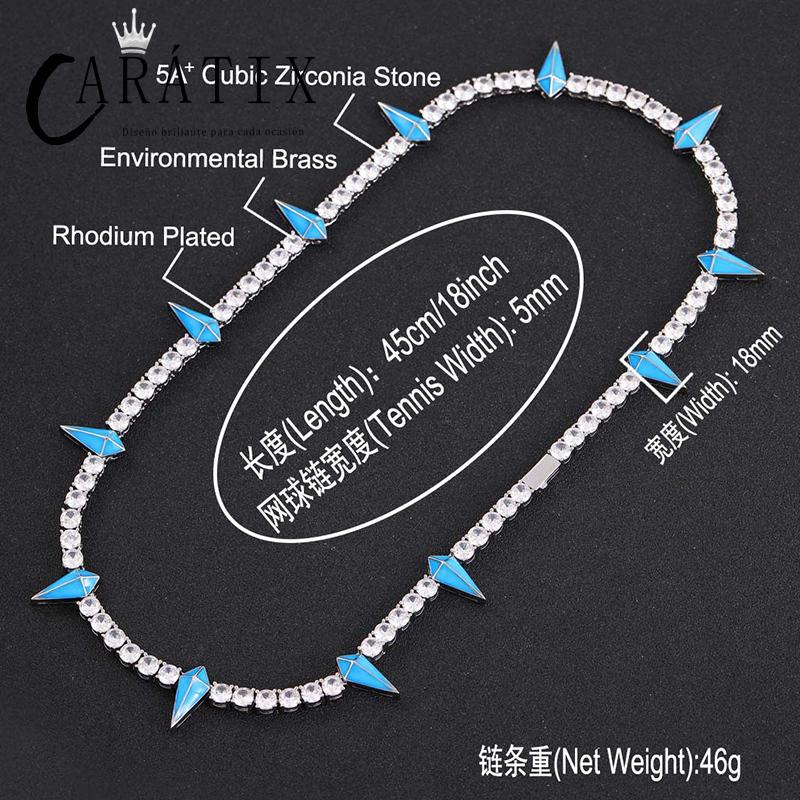 CARÁTIX Spike Tennis Chain | 3A+ CZ Iced Out Hip Hop Necklace for Men