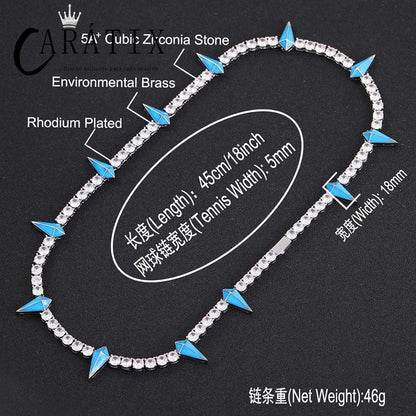 CARÁTIX Spike Tennis Chain | 3A+ CZ Iced Out Hip Hop Necklace for Men