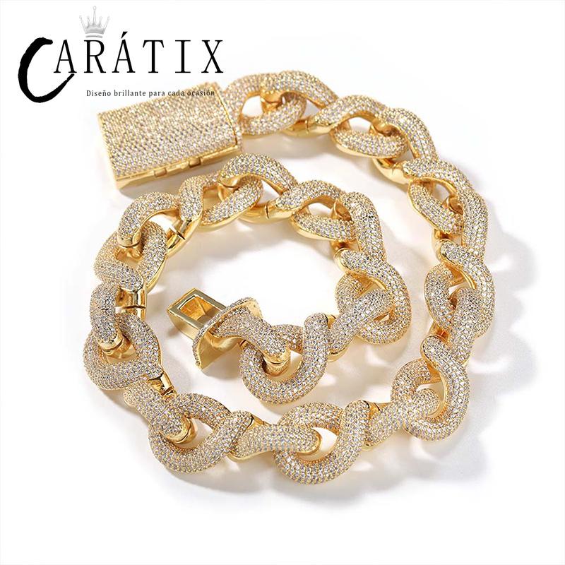 CARÁTIX 20mm Infinity Cuban Chain | 5A+ CZ Iced Out Hip Hop Necklace for Men