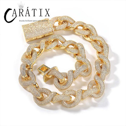 CARÁTIX 20mm Infinity Cuban Chain | 5A+ CZ Iced Out Hip Hop Necklace for Men