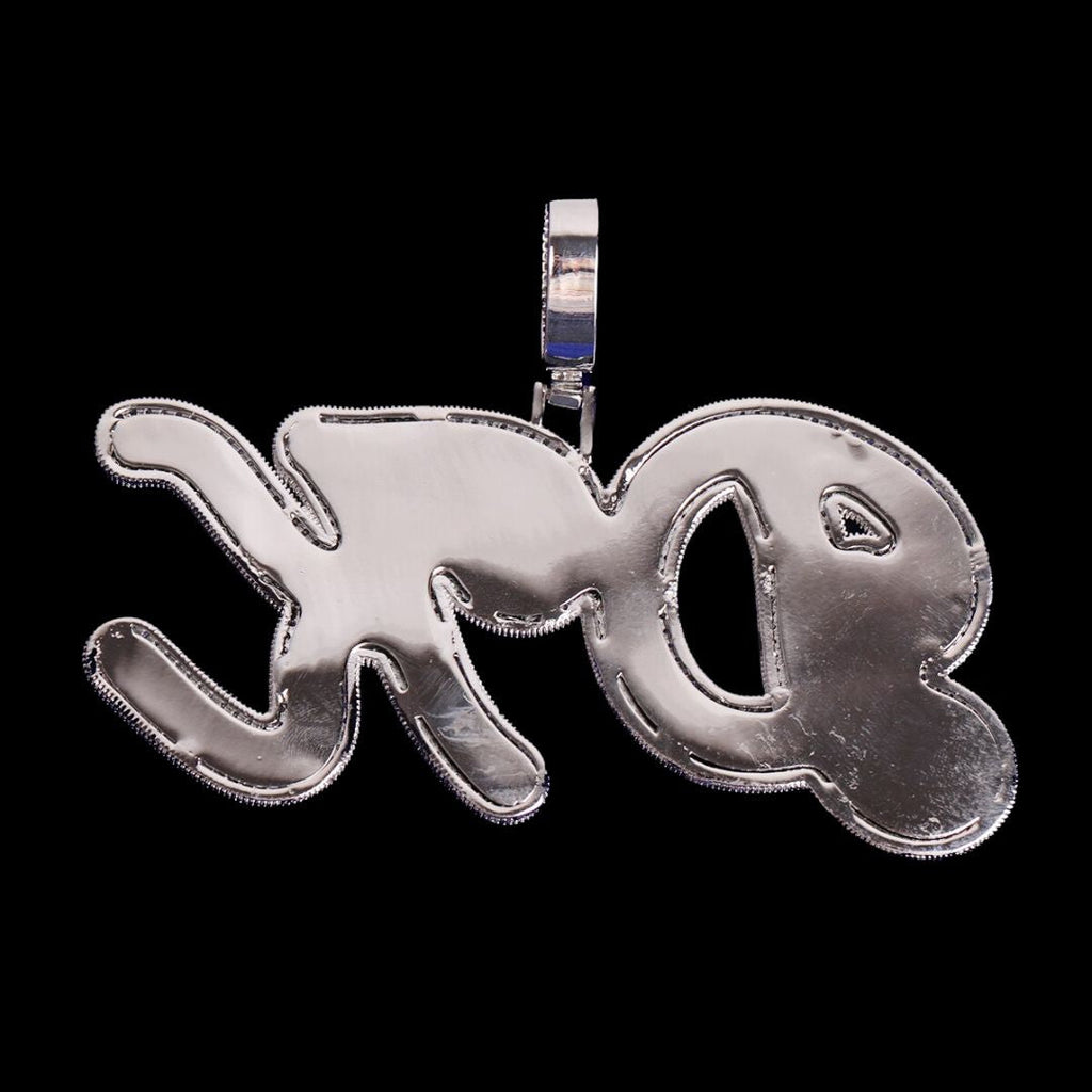 Designer Font Baguette Iced Out Personalized Custom Name Necklace Pendant
