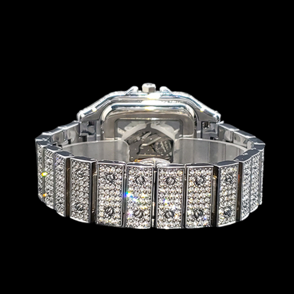 Skeleton Red Dial VVS Iced Out Diamond Designer Watch – Luxury Hip Hop Style