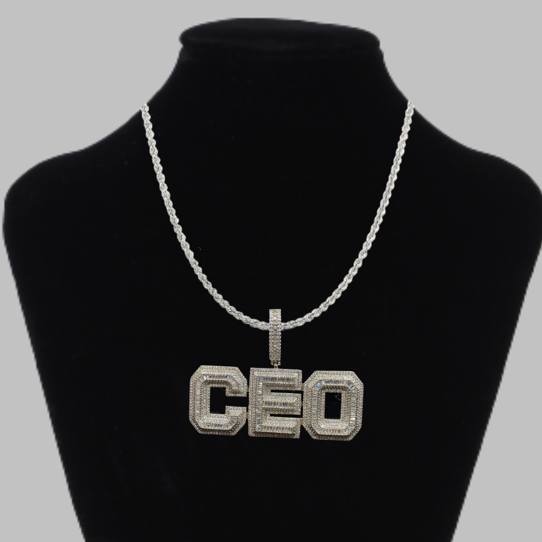 CEO v2 Iced Out Buchstaben-Diamant-Anhänger-Halskette