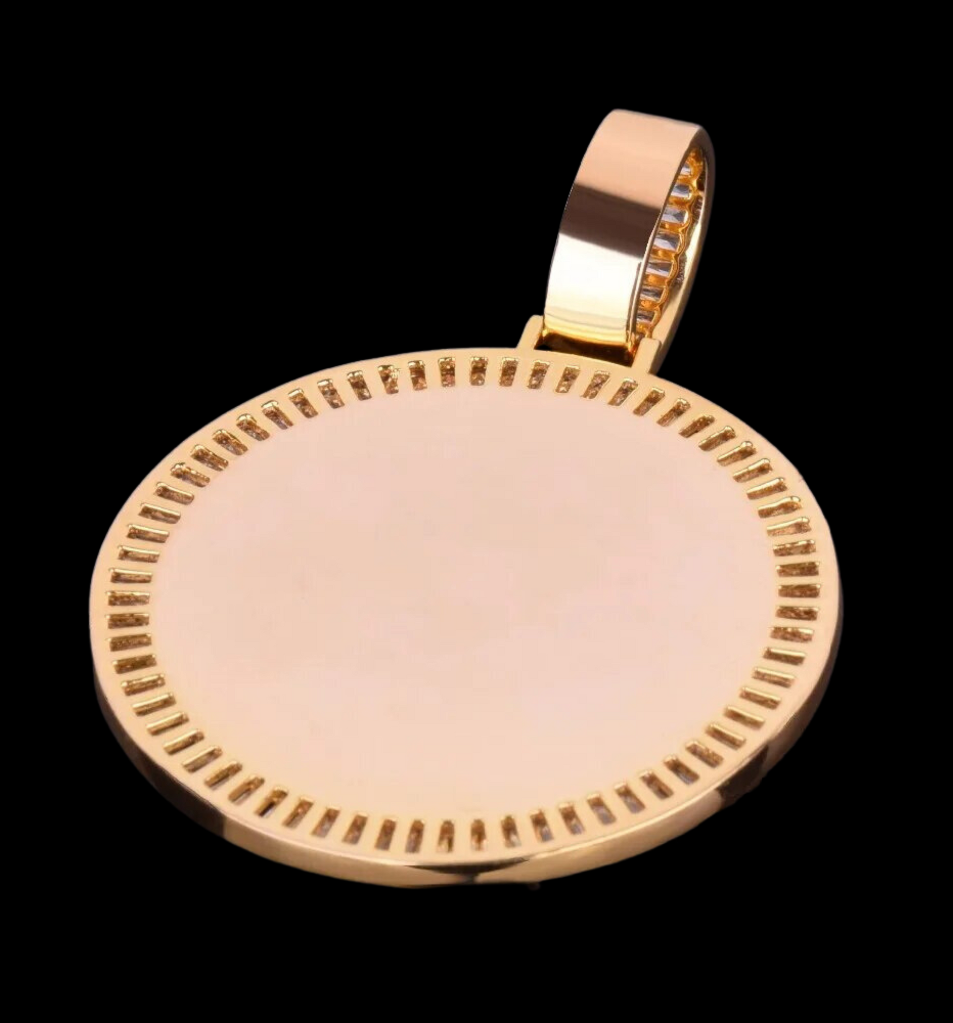 Rounded Baguettes Custom Photo Picture Pendant Necklace 