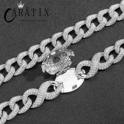 CARÁTIX - Hip Hop 5A+ CZ Stone Bling Iced Out Eye Cuban Infinity Link Chain Bracelet for Women Men Unisex Rapper Jewlery  Valentine's Day Gift for Men & Girls & Boys Mothers' Day Gift #Springtok