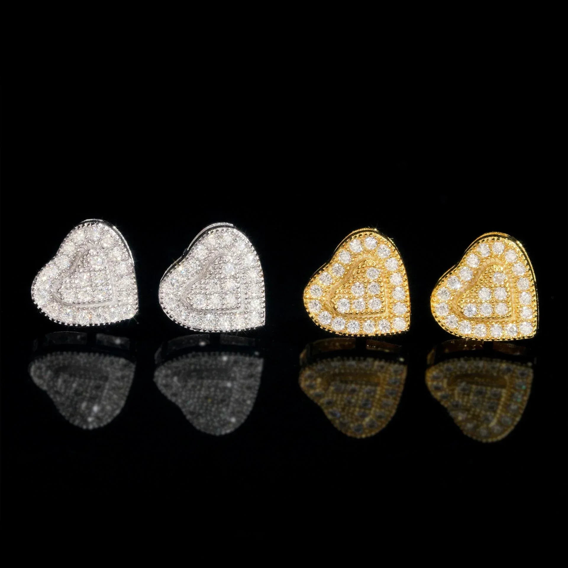 VVS S925 Silver Heart Shape Moissanite Look Earrings - CaratixJewelry