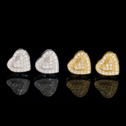 VVS S925 Silver Heart Shape Moissanite Look Earrings - CaratixJewelry