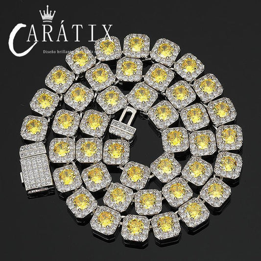 CARÁTIX 10mm Iced Out 5A CZ Tennis Link Choker Necklace - CaratixJewelry