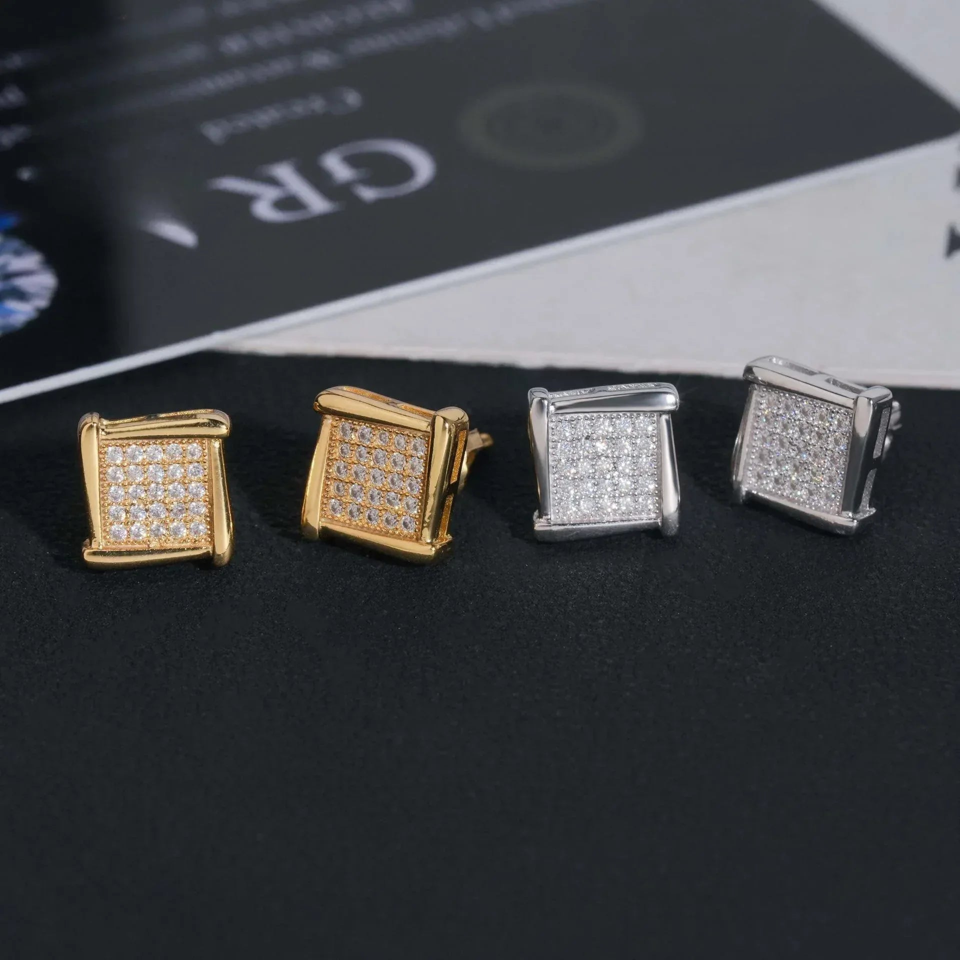 S925 Silver Square D Color Moissanite Inspired Stud Earrings - CaratixJewelry