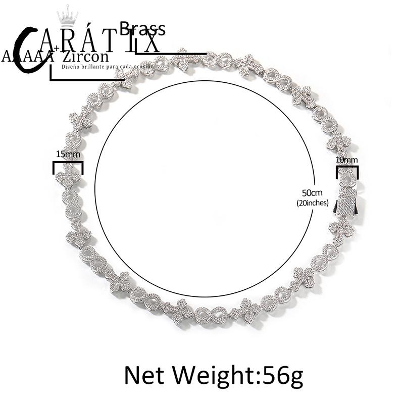 CARÁTIX – Infinity Cross Cuban Link Chain Necklace | 5A+ CZ Bling Iced Hip Hop Jewelry for Men