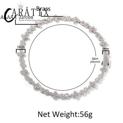 CARÁTIX – Infinity Cross Cuban Link Chain Necklace | 5A+ CZ Bling Iced Hip Hop Jewelry for Men