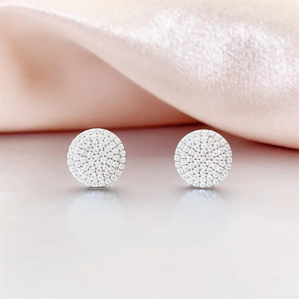 S925 Silver D Color Round Moissanite Hip Hop Stud Earrings - CaratixJewelry