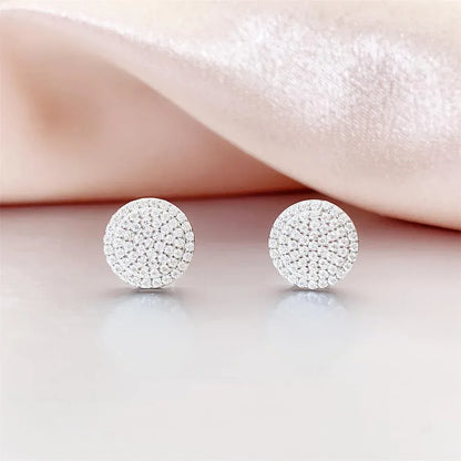 S925 Silver D Color Round Moissanite Hip Hop Stud Earrings - CaratixJewelry