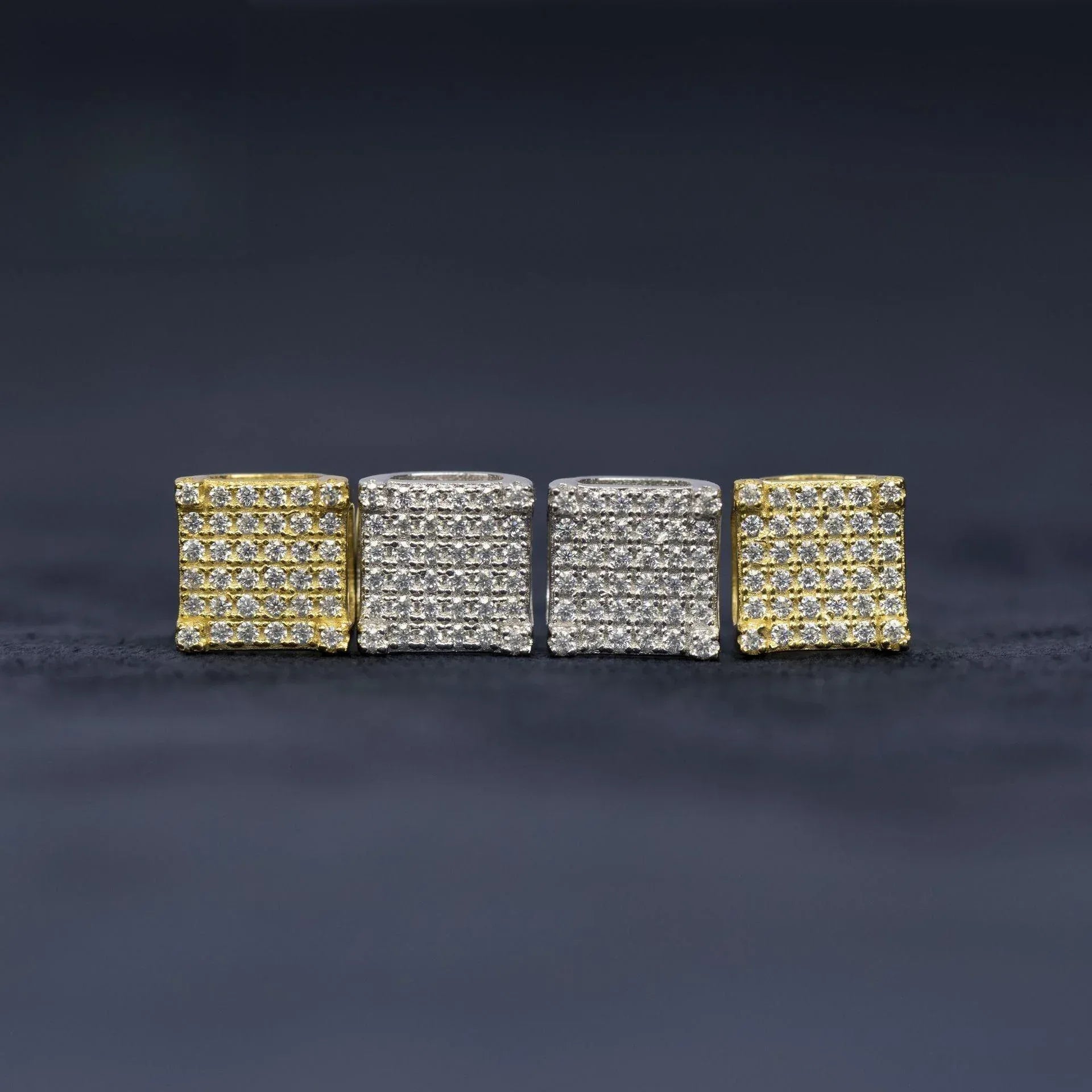 New Hip Hop VVS S925 Silver Moissanite Stud Earrings - CaratixJewelry
