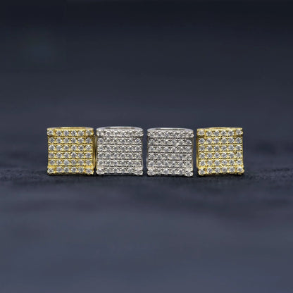 New Hip Hop VVS S925 Silver Moissanite Stud Earrings - CaratixJewelry
