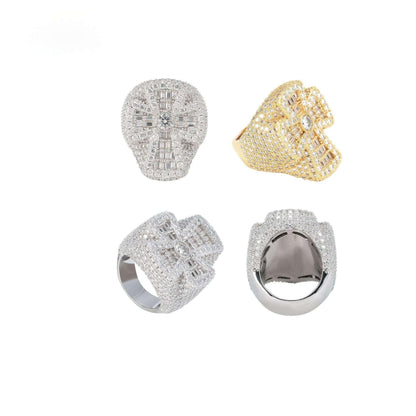 Men’s Moissanite Cross Ring | S925 Silver Iced Out Hip Hop Fashion Jewelry - CaratixJewelry