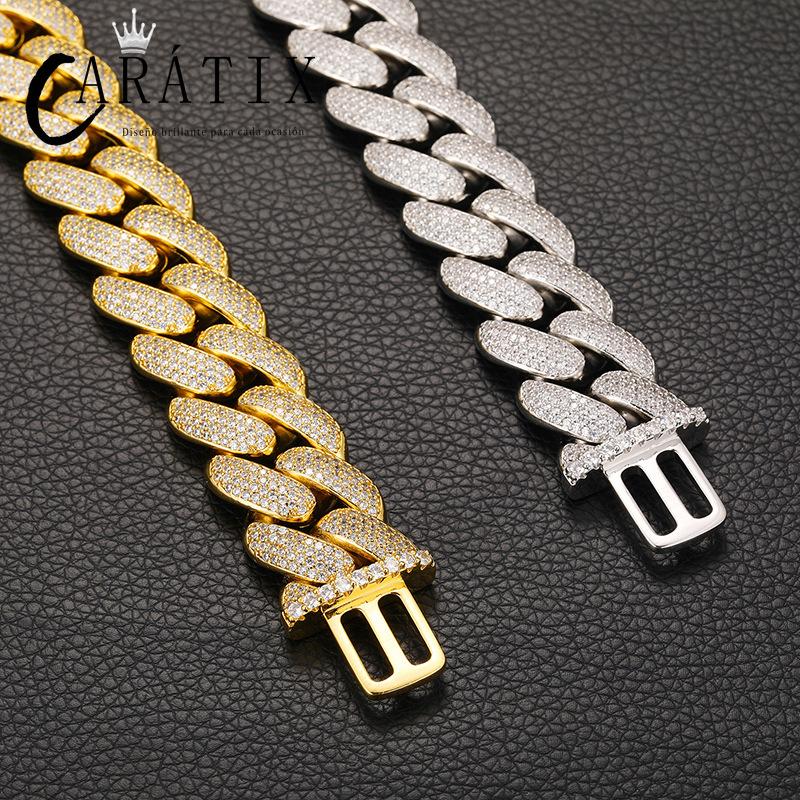 CARÁTIX 20mm 4-Row Cuban Miami Link Chain Necklace – Iced Out CZ Jewelry for Men & Women Hip Hop