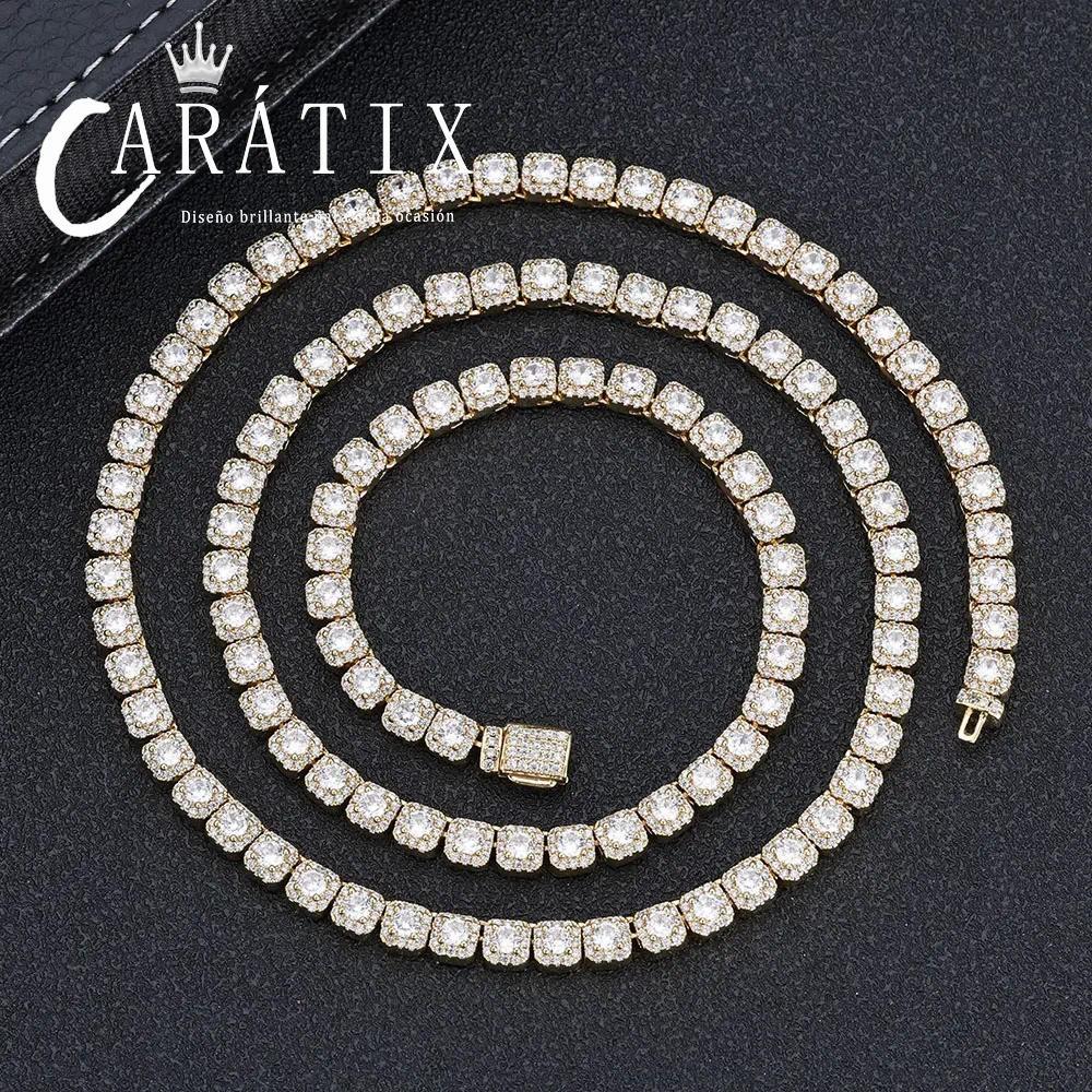 CARÁTIX - Women's Shiny AAAAA Zircon Tennis Chain Rock Miami Tennis Necklace Jewelry Valentine's Day Gift for Men & Girls & Boys Mothers' Day Gift #Springtok