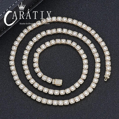 CARÁTIX - Women's Shiny AAAAA Zircon Tennis Chain Rock Miami Tennis Necklace Jewelry Valentine's Day Gift for Men & Girls & Boys Mothers' Day Gift #Springtok